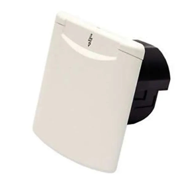 Camper/Caravan External 240v Socket White Magnetic Locking